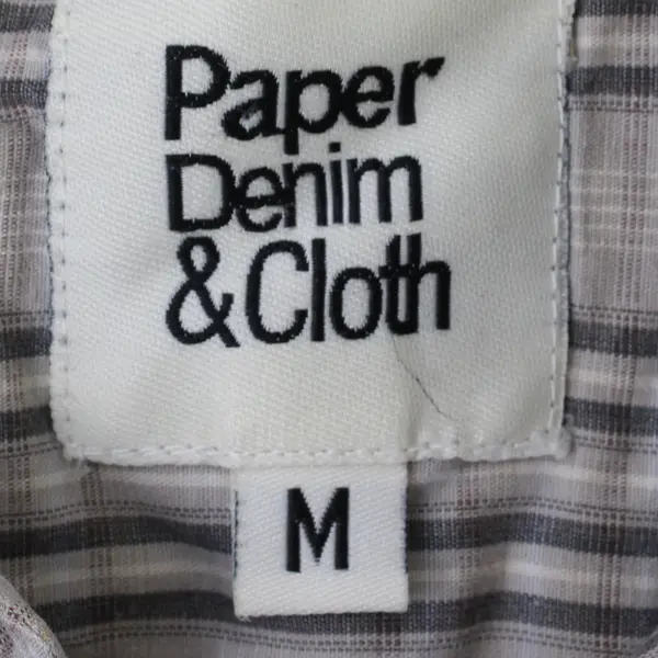 Paper Denim & Cloth Beige and Gray Plaid Button-Up Men's Medium