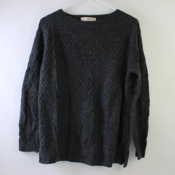 LOFT Petites Charcoal Gray Pullover Sweater Women's Size LP