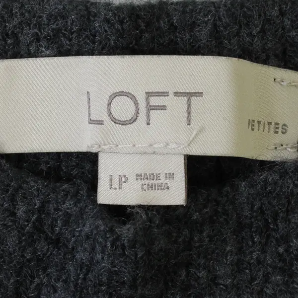 LOFT Petites Charcoal Gray Pullover Sweater Women's Size LP