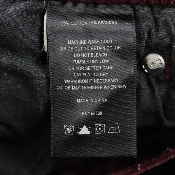 Kut From The Kloth Burgundy Straight Leg Corduroy Pants Size 12