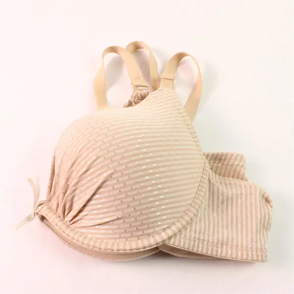 Ilys Beige Striped Bra Women's Size 36B