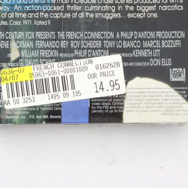 New Sealed VHS The French Connection 1971 Gene Hackman Roy Scheider Fox Video