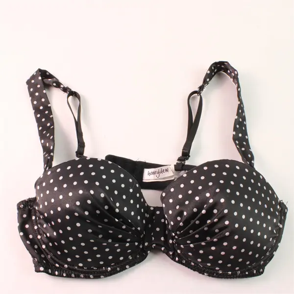 Honeydew White Polka Dot Black Underwired Bra Women's Size 36B