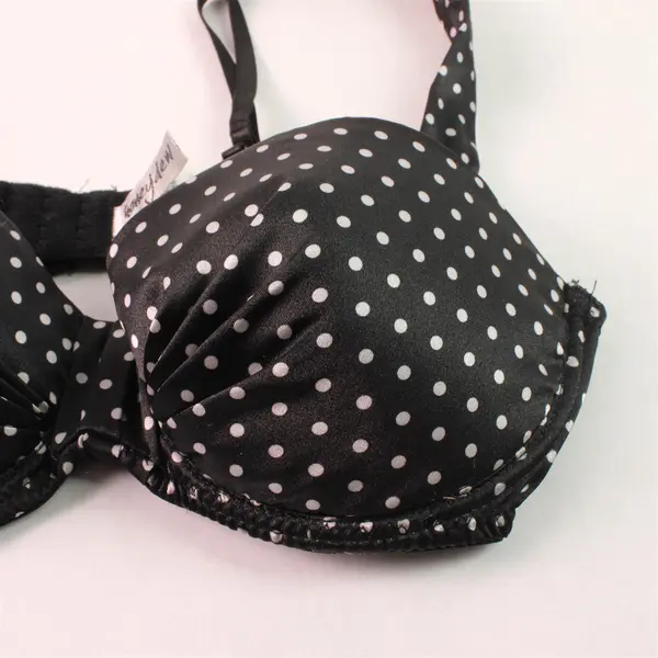Honeydew White Polka Dot Black Underwired Bra Women's Size 36B