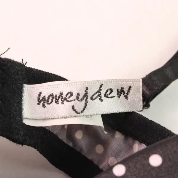 Honeydew White Polka Dot Black Underwired Bra Women's Size 36B