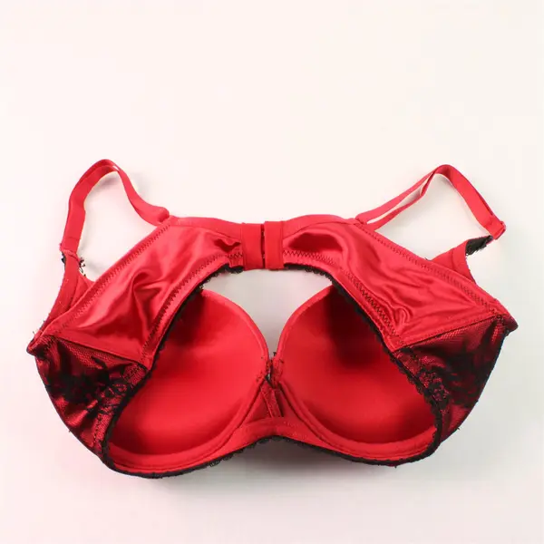 Enchanted Red Push Up Bra Black Lace Detailing Women's 36B