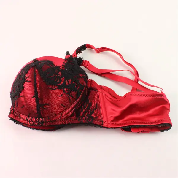 Enchanted Red Push Up Bra Black Lace Detailing Women's 36B