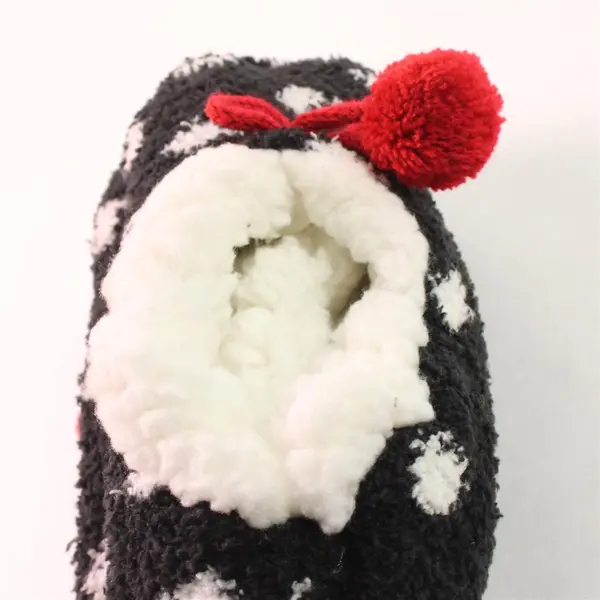 Lukees by Muk Luks Cozy Ballerina Sock Set Black w/ White Polka Dots Sizes 6-10