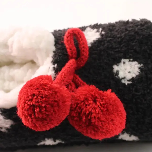 Lukees by Muk Luks Cozy Ballerina Sock Set Black w/ White Polka Dots Sizes 6-10