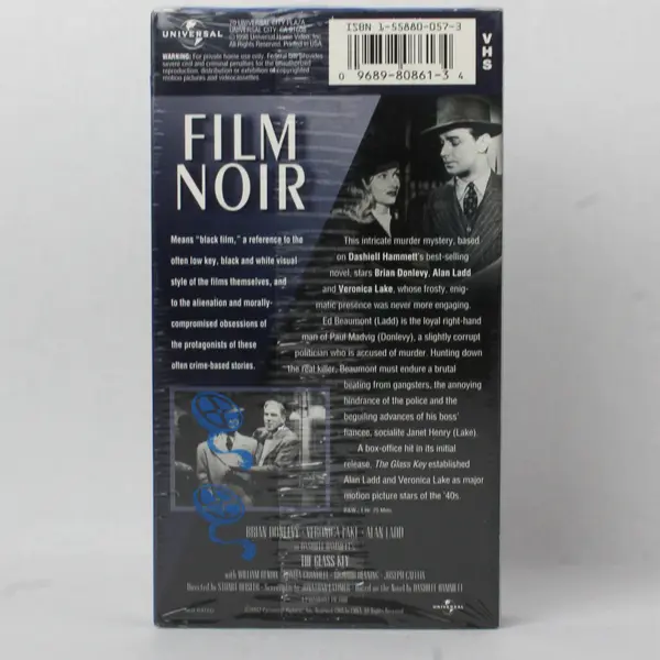The Glass Key 1942 VHS Film Noir B/W Alan Ladd & Veronica Lake 
