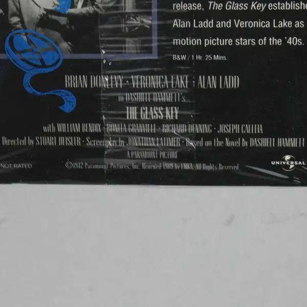 The Glass Key 1942 VHS Film Noir B/W Alan Ladd & Veronica Lake 