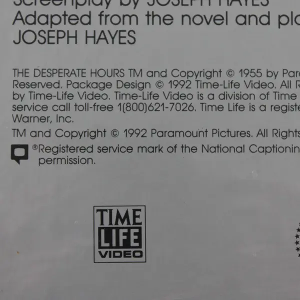 New The Bogart Collection VHS The Desperate Hours Humphrey Bogart