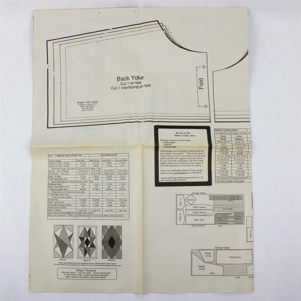 VTG 1990 The Oregon Trail Jacket by Oregon Treasures Patchwork Sewing Pattern
