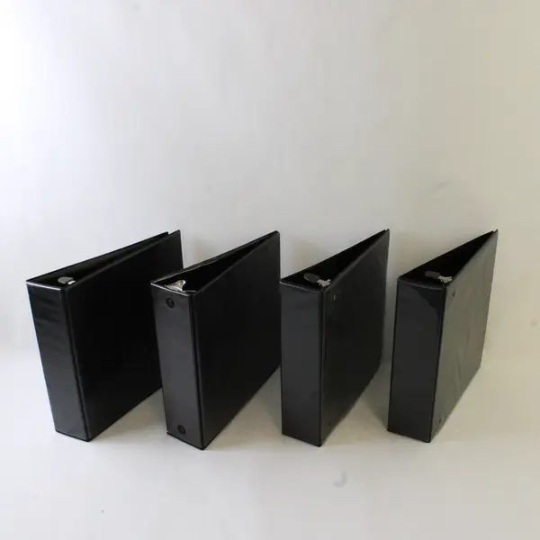 Lot of 4 Black 3-Inch 3-Ring Binders School Office Supplies