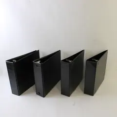 Lot of 4 Black 3-Inch 3-Ring Binders School Office Supplies