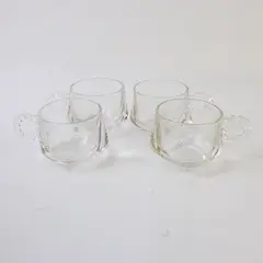 Set of 4 Vintage Hazel Atlas Snack Sip and Smoke Clear Punch Glasses