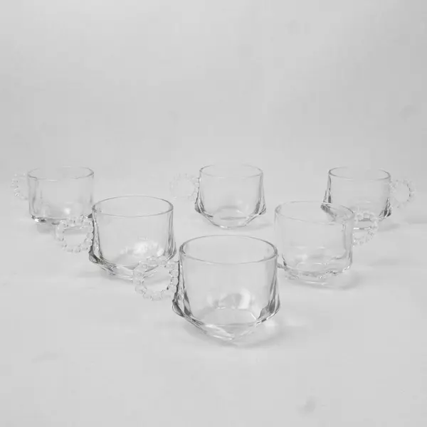 Set of 6 Vintage Hazel Atlas Snack Sip and Smoke Clear Punch Glasses