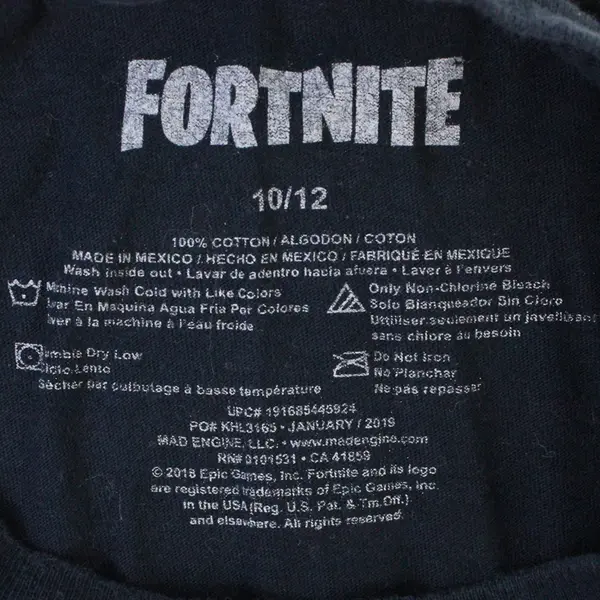 Fortnite Ragnarok Navy Blue Crew Neck Short-Sleeved T-Shirt Boy's Size 10-12