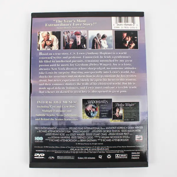 Shadowlands DVD Movie Good Condition Drama Film 1998