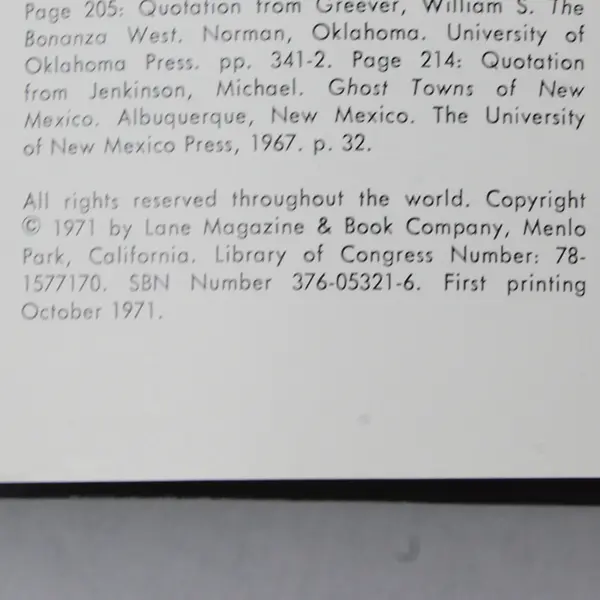 Vintage Ghost Towns Of The West By William Carter 1971 Hardcover 1st Edition