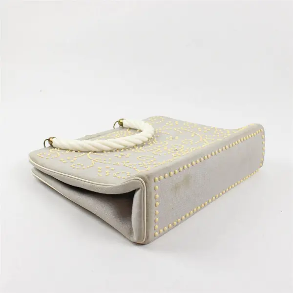 Vintage Edwards Bags Ltd. Gray Beaded Rhinestone/Black Interior Evening Purse