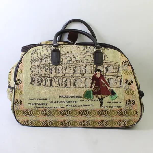 Unbranded Rome Printed Blanket Texture Trolley Tote Luggage Travel Bag 20"