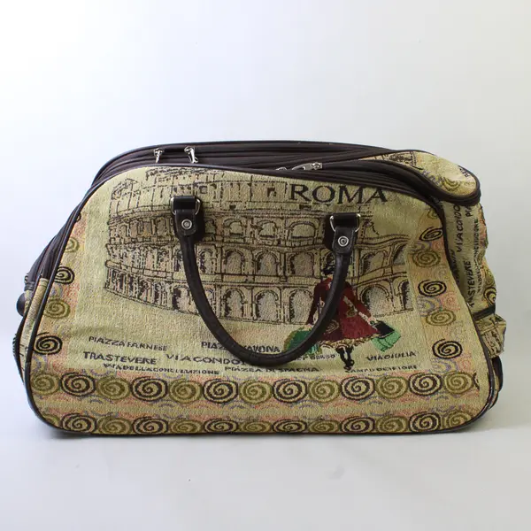 Unbranded Rome Printed Blanket Texture Trolley Tote Luggage Travel Bag 20"