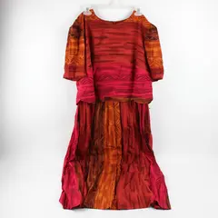 Vintage NWT S.L. Fashions Women's 14 Orange Lounge Short Sleeve Shirt Dress