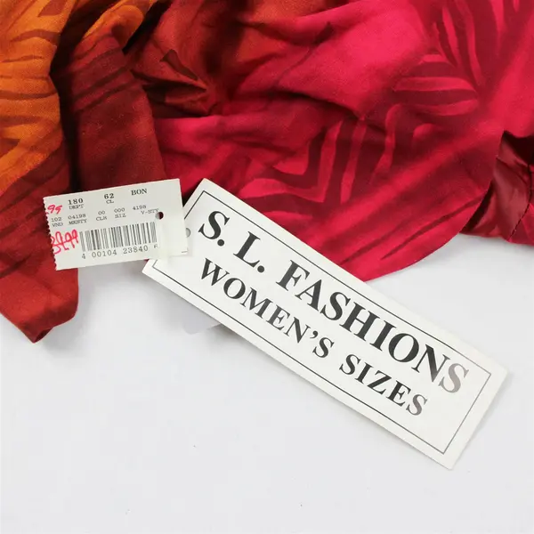 Vintage NWT S.L. Fashions Women's 14 Orange Lounge Short Sleeve Shirt Dress