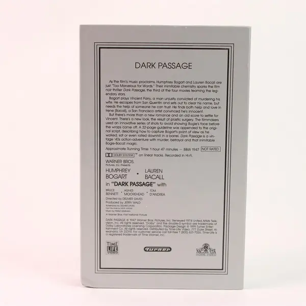 Dark Passage (1947) VHS The Bogart Collection Humphrey Bogart Lauren Bacall Used