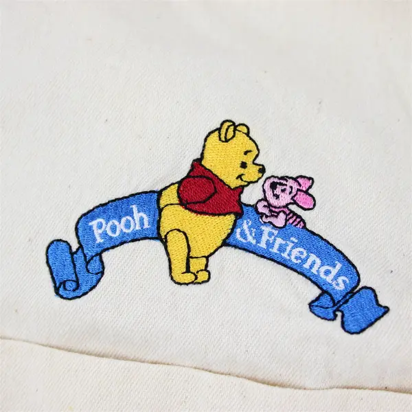 Vintage Disney Pooh & Friends Adult S Off-White Long Sleeve Button Down Shirt