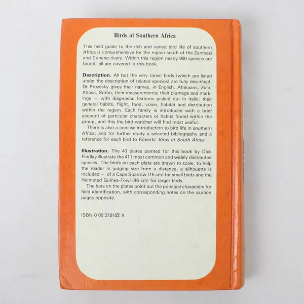 A Field Guide to the Birds of Southern Africa 1983 Hardcover by O.P.M. Prozesky