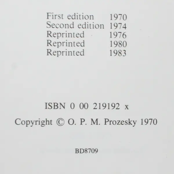 A Field Guide to the Birds of Southern Africa 1983 Hardcover by O.P.M. Prozesky