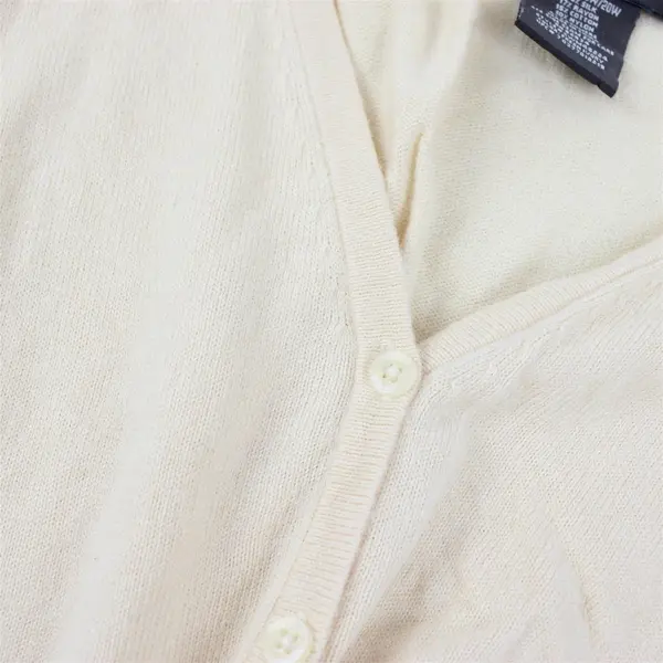 George Women's Plus 18W20W Fresh Ivory Long Sleeve Button Up Silk Blend Cardigan