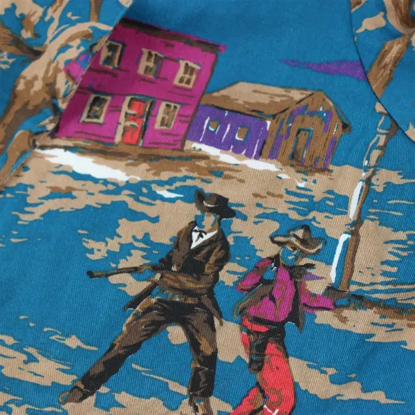 Vintage Circle T Women's L Teal Cowboy Western Graphic Blazer Suit Jacket