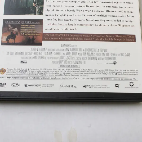 Rosewood DVD, 1997 Ving Rhames Jon Voight 
