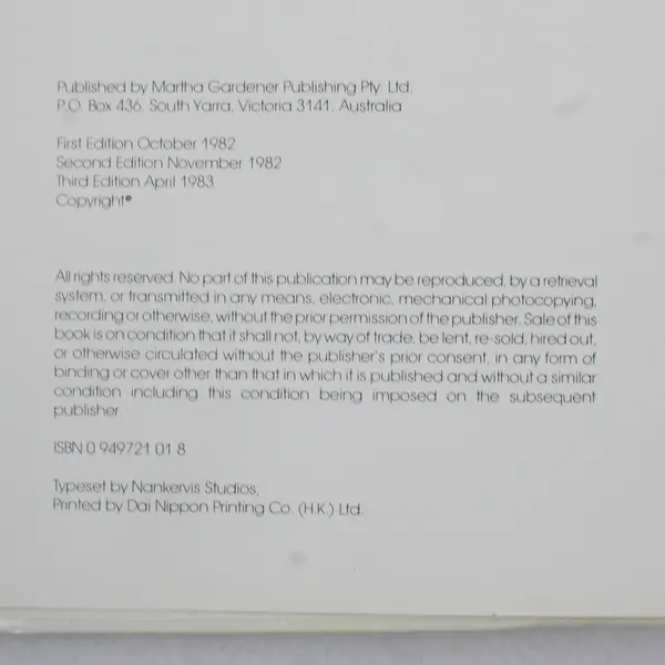 Vintage Martha Gardener's Book by Martha Gardener 1983 3rd Edition Hardcover