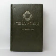 Vintage The Living Bible Paraphrased 1971 Green Hardcover 