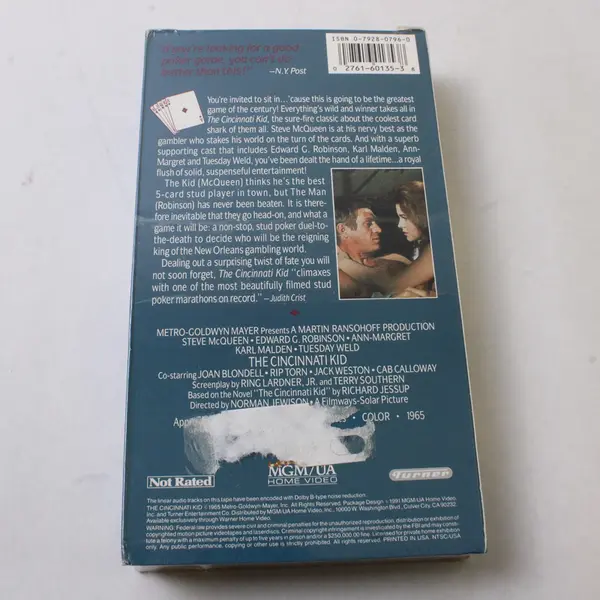 The Cincinnati Kid VHS Tape 1965 New/Sealed