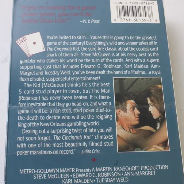 The Cincinnati Kid VHS Tape 1965 New/Sealed