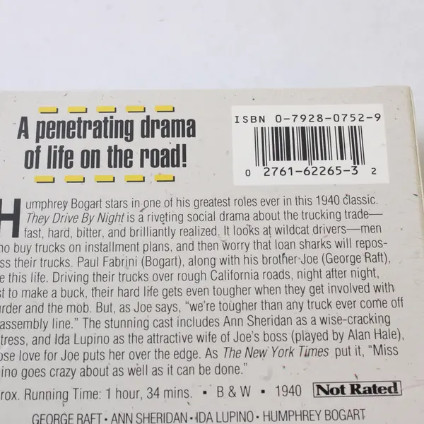 They Drive by Night B&W VHS Tape 1991 New/Sealed