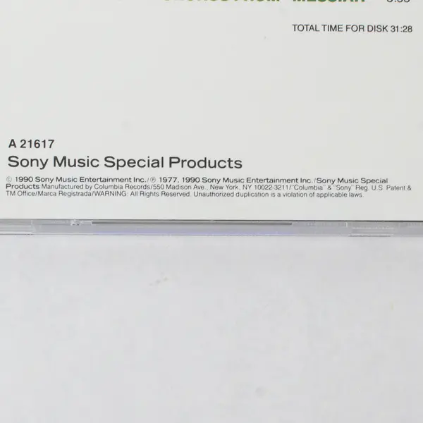 Mormon Tabernacle Choir Christmas Greetings CD 1990, #A21617  