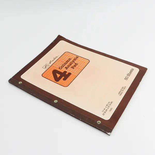 Vintage Herlitz Inc. 4 Column Analysis Pad 50 Sheets 11" X 8.5"