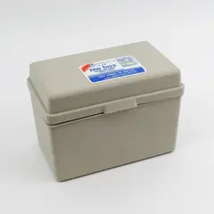 Vintage Sterling Plastic 4 x 6in Index Card File Box 1981 Beige No. 529 USA
