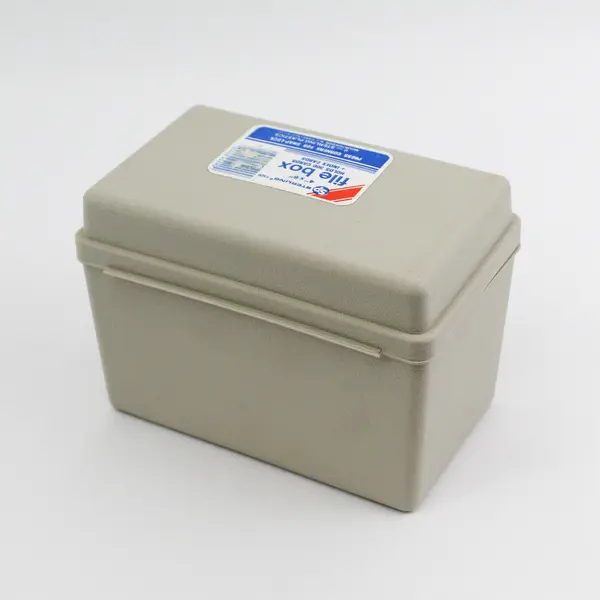 Vintage Sterling Plastic 4 x 6in Index Card File Box 1981 Beige No. 529 USA