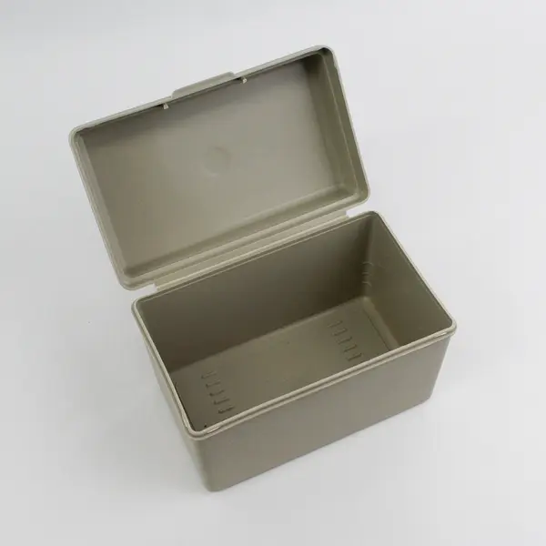 Vintage Sterling Plastic 4 x 6in Index Card File Box 1981 Beige No. 529 USA