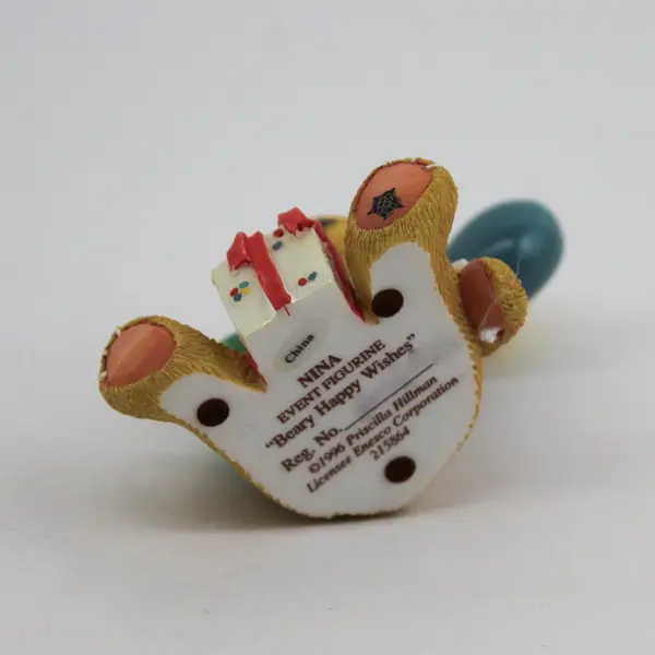 1996 Cherished Teddies Nina Beary Happy Wishes Enesco Resin Figurine with Box