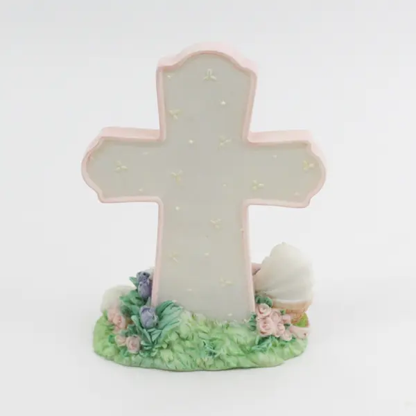 2000 Enesco Cross Jesus Loves Me Just As I Am Baby Girl with Lamb