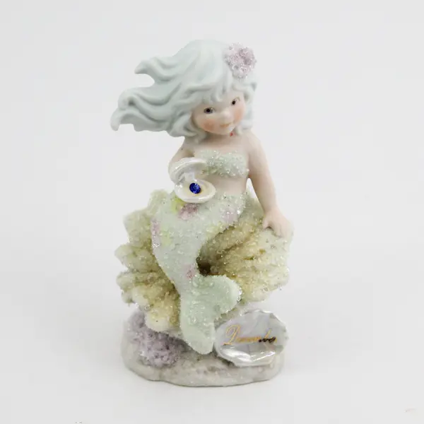 1994 Coral Kingdom Mermaid Sculpture December Birthday Month Blue Turquoise Gem