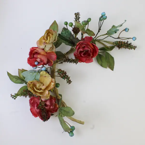 Artificial Floral Bough Decoration Realistic Foliage Blooms 11x7